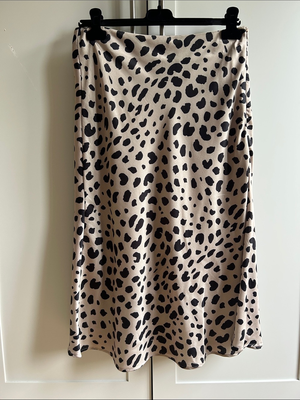 Leopard Print Slip Skirt in Beige and Black